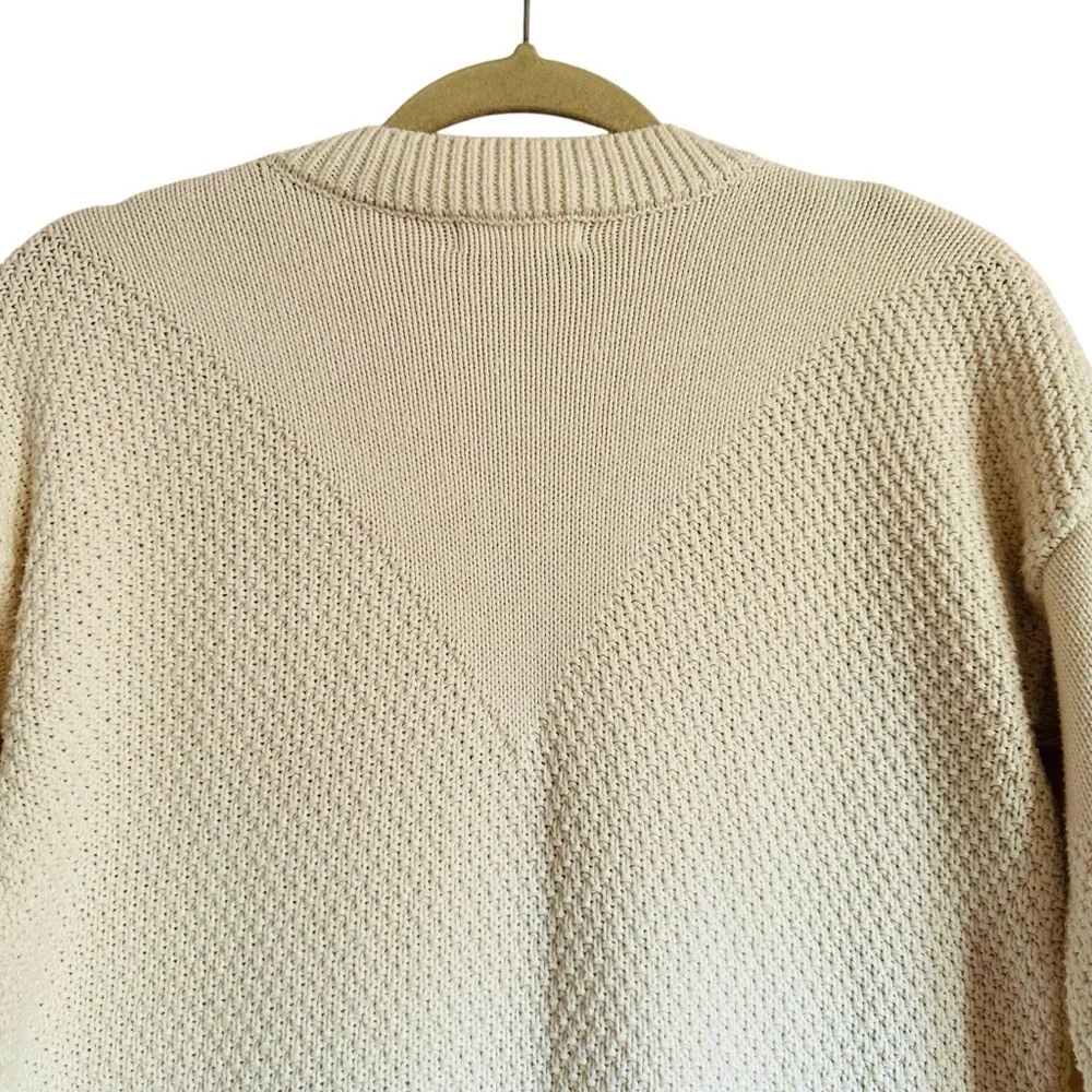 Sablyn Harper Cream Cotton Cashmere Sweater XS Seed Knit Minimal